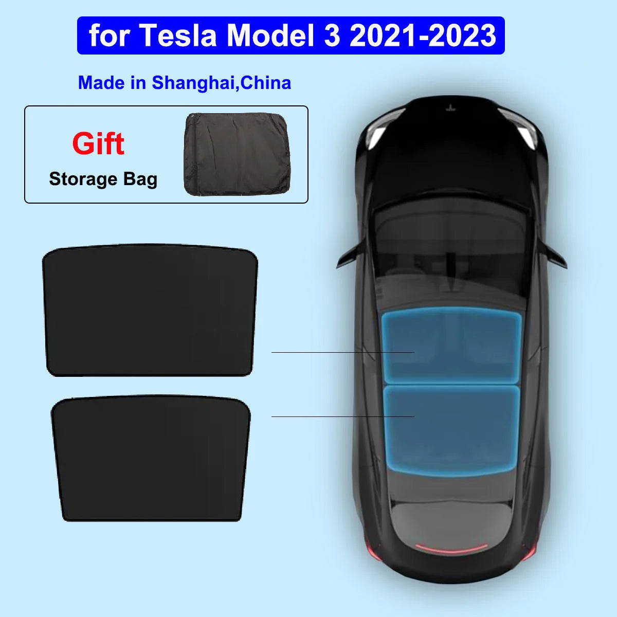 Parasoles para Tesla Model 3 Highland 2024 y Model Y Juniper 2025 – Protección Solar para Techo Panorámico