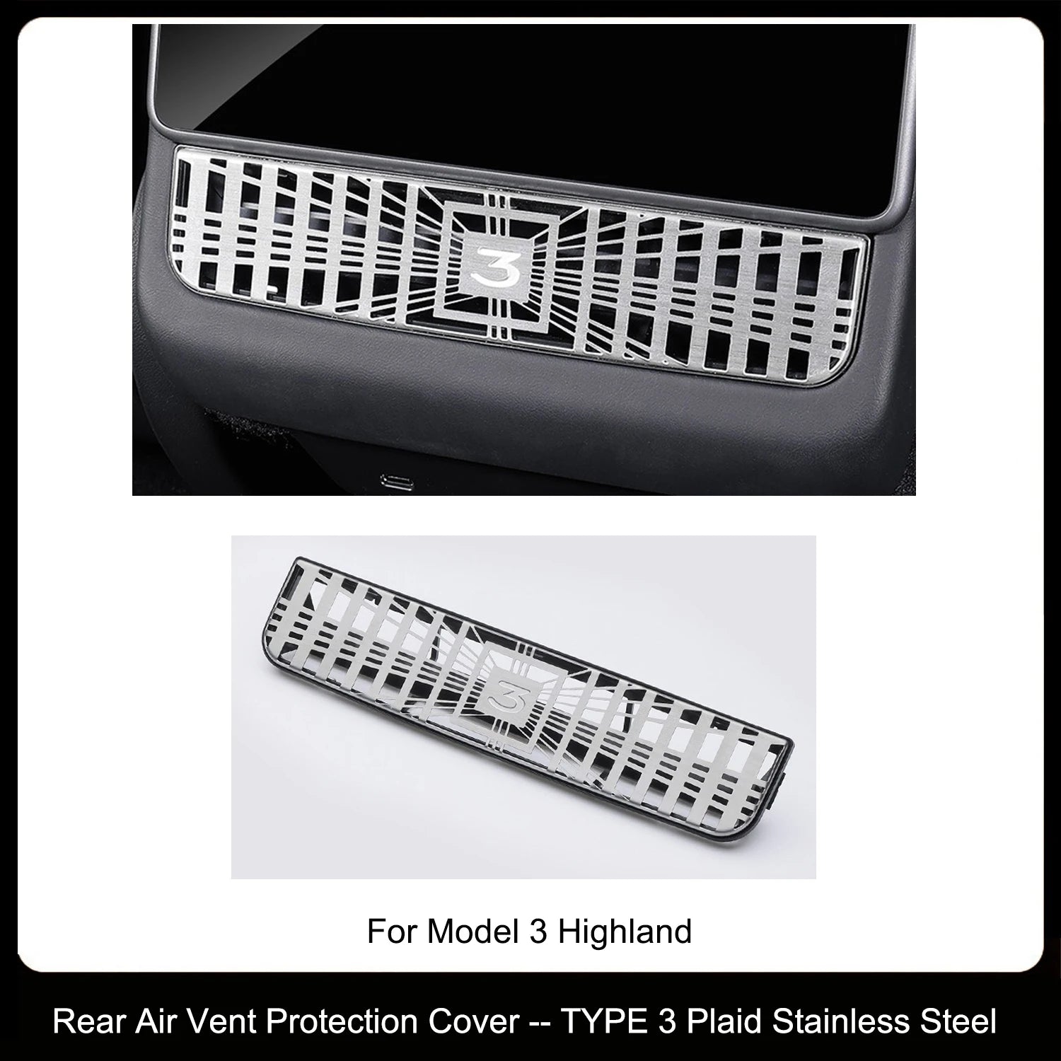 Protector de Rejilla de Ventilación Trasera para Tesla Model 3 Highland y Model Y Juniper