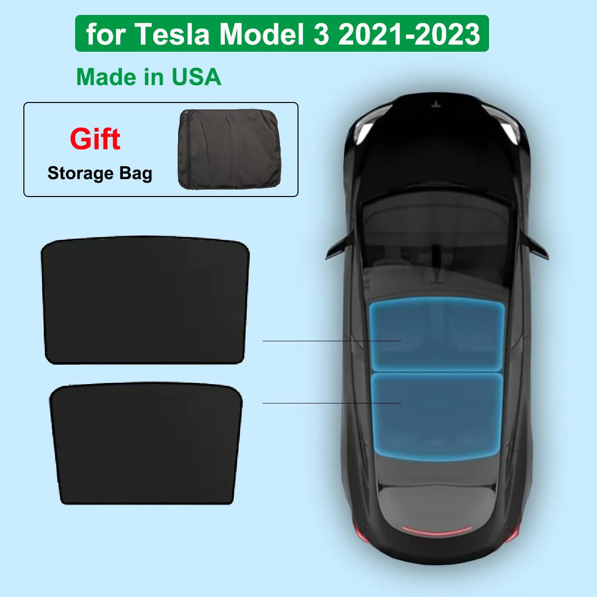 Parasoles para Tesla Model 3 Highland 2024 y Model Y Juniper 2025 – Protección Solar para Techo Panorámico