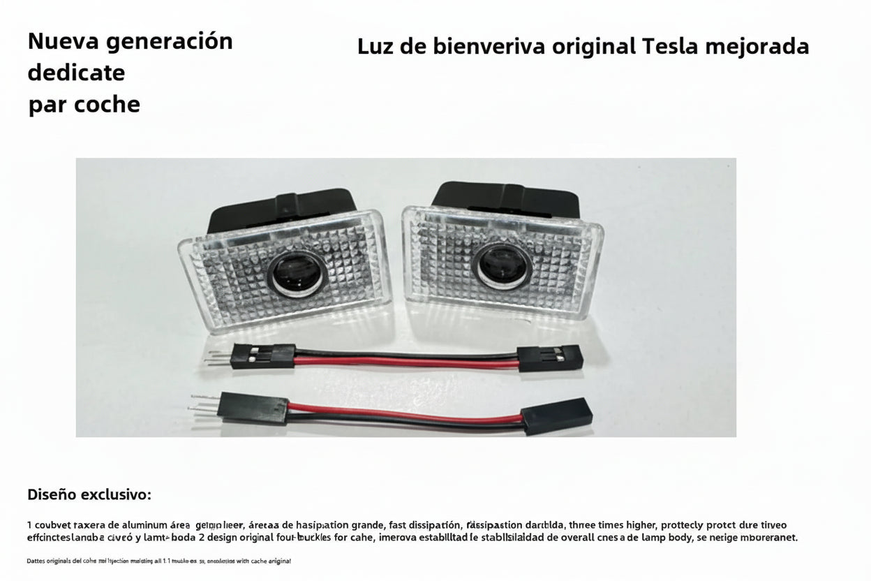 Luces de Puerta LED con Proyección para Tesla Model 3 Highland y Model Y Juniper (2 piezas) 🚗✨