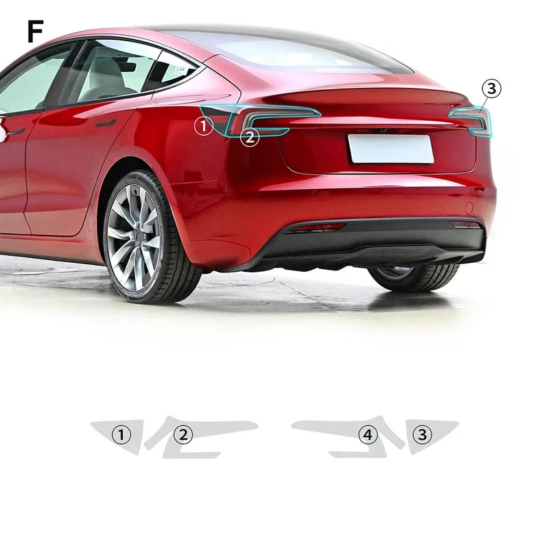 Protector faros Tesla Model 3 Highland 2024+ | PPF transparente anti impactos TPU