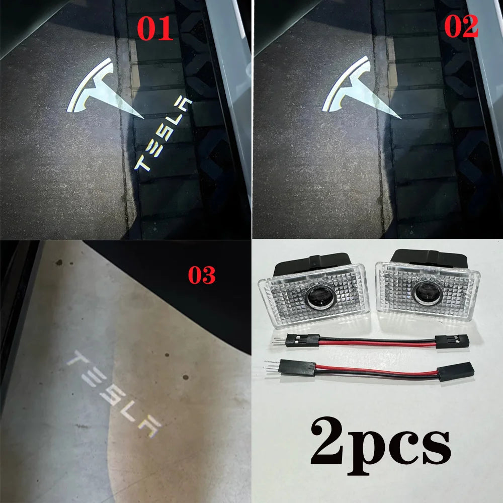 Luces de Puerta LED con Proyección para Tesla Model 3 Highland y Model Y Juniper (2 piezas) 🚗✨
