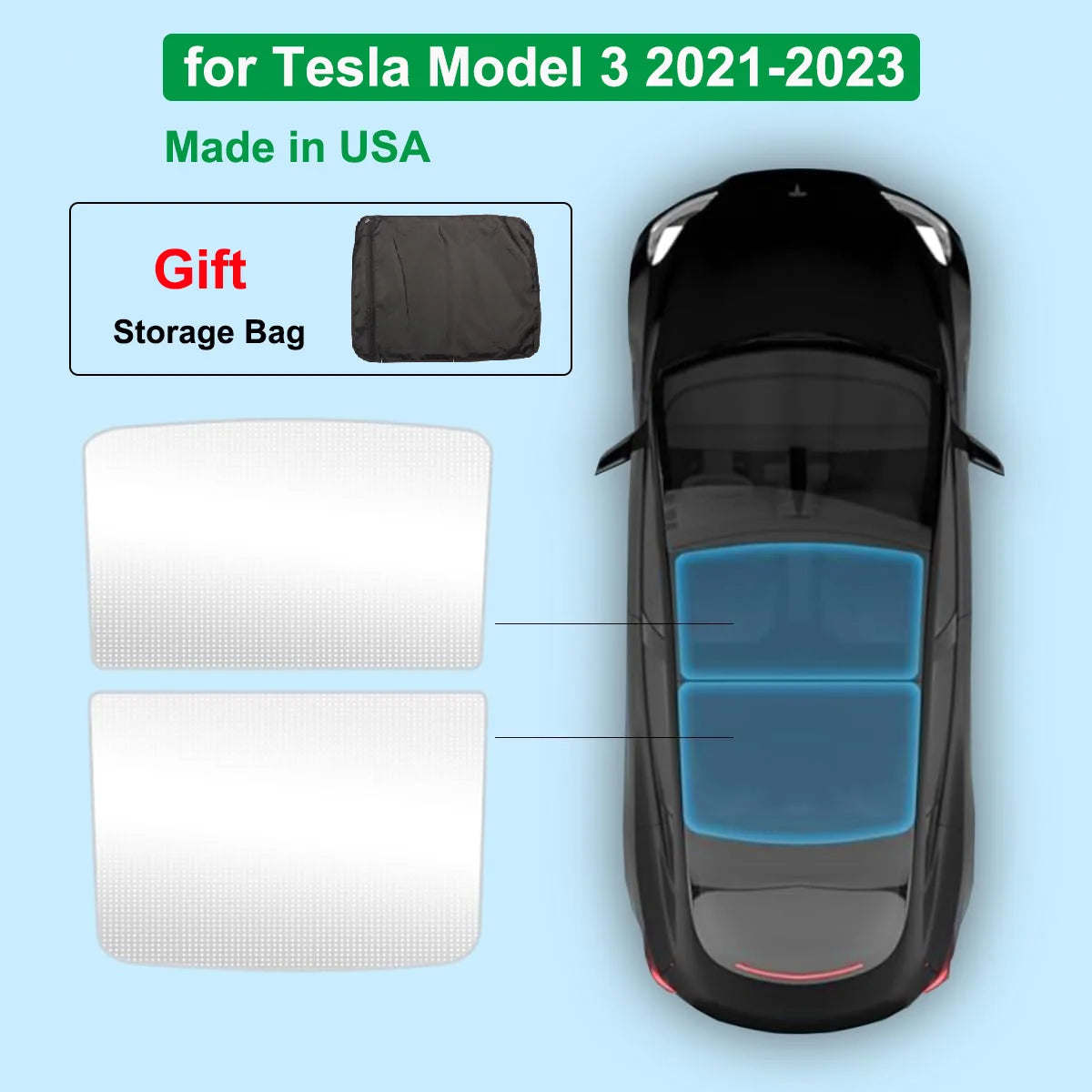 Parasoles para Tesla Model 3 Highland 2024 y Model Y Juniper 2025 – Protección Solar para Techo Panorámico